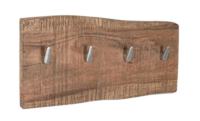 BIZZOTTO dřevěný věšák ELMER se čtyřmi háčky 20x45 cm