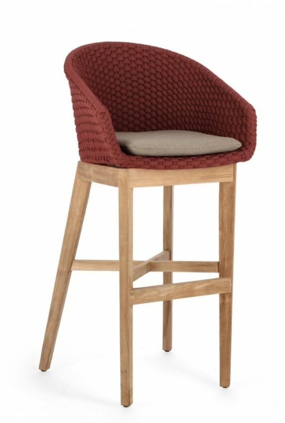 BIZZOTTO zahradní barová židle COACHELLA červeno-šedá