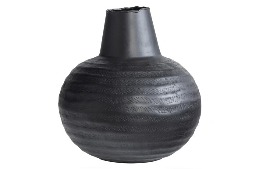 WOOOD Exclusive Kovová váza YURI černá 32cm