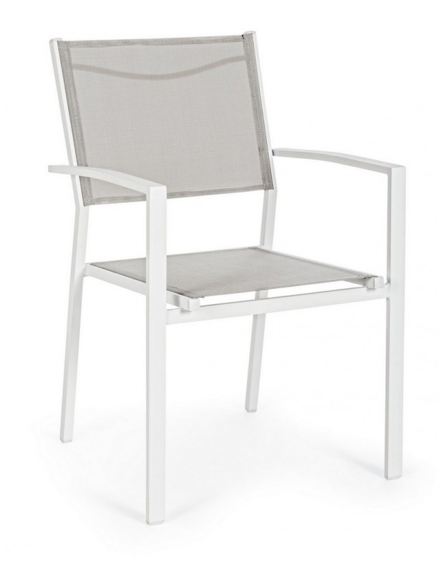 BIZZOTTO Zahradní židle HILDE bílá s područkami