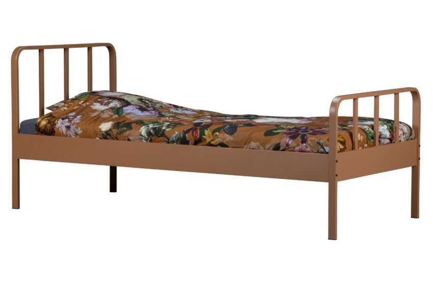 WOOOD Kovová postel MEES oranžová 90x200cm