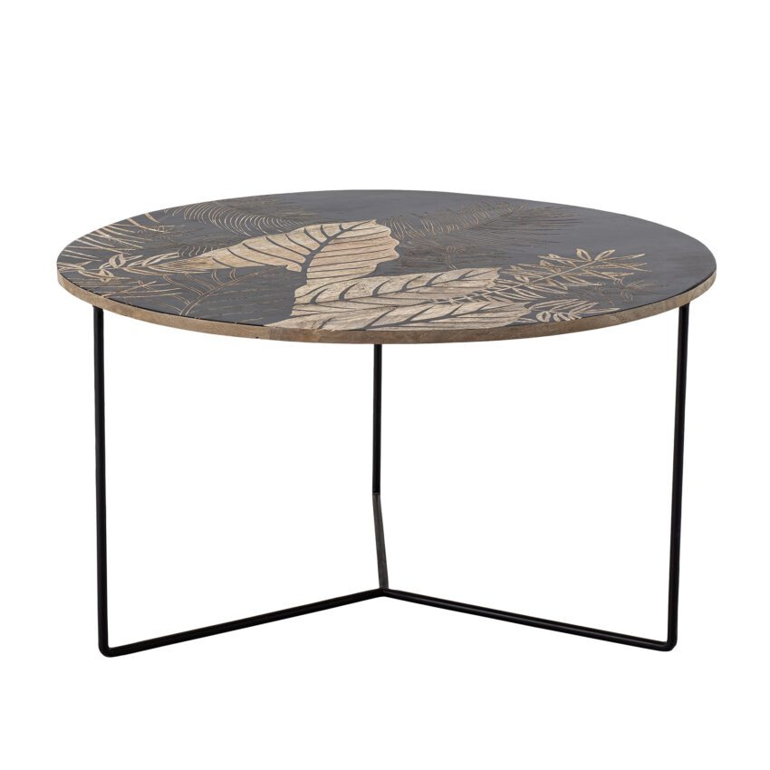 BLOOMINGVILLE Dřevěný konferenční stolek LAC ø80 cm černý