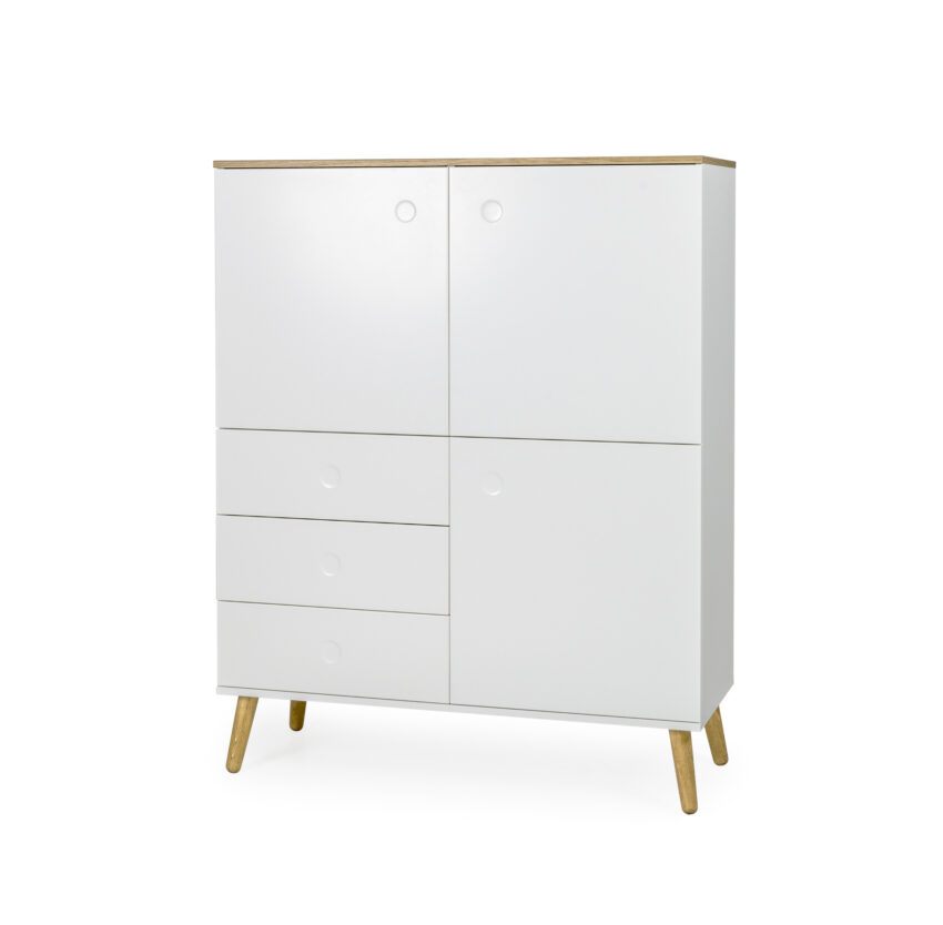 TENZO Dřevěná kabinet DOT bílý 137x109cm