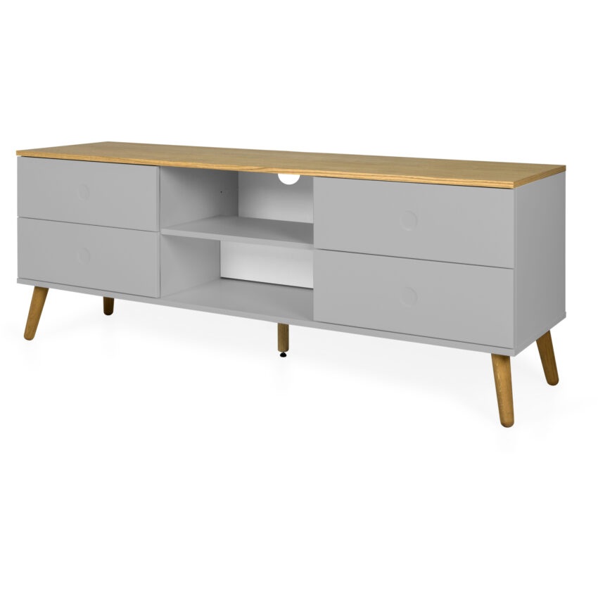 TENZO Dřevěný TV stolek DOT 162x43m šedý